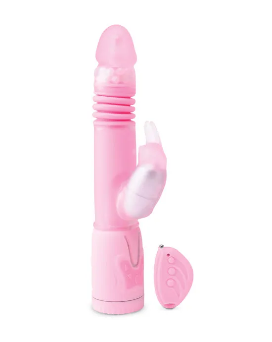 Adult Time NZ REMOTE CONTROL THROBBIN RABBIT VIBRATOR PINK 102 INCH Vibrators