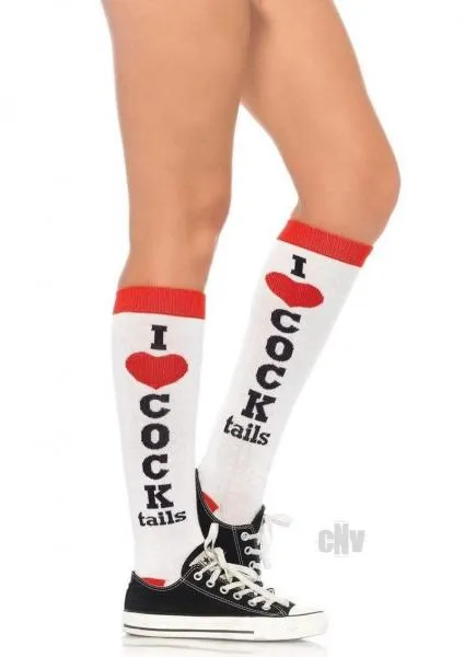 Cocktails Knee Socks WhiteRed Seductucom Vibrators