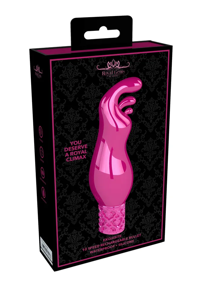 Shots Toys Royal Gems Rechargeable Silicone Bullet Exquisite Pink Female Sex Toys
