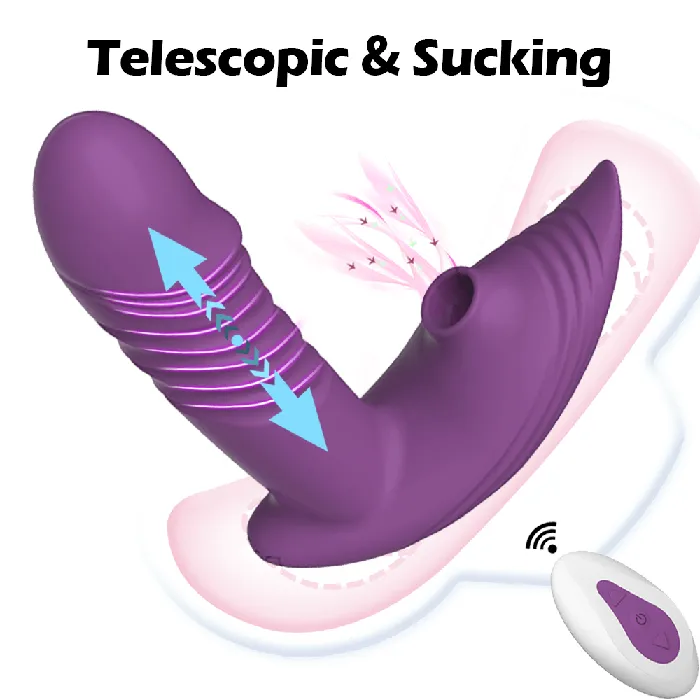 Telescopic Sucking Wearable Massager Purple OOTYEMO Vibrators