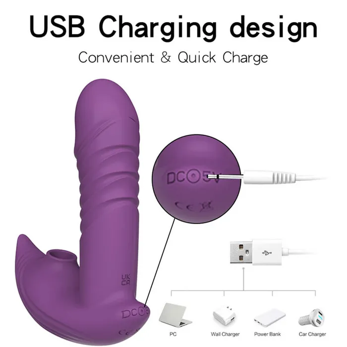 Telescopic Sucking Wearable Massager Purple OOTYEMO Vibrators