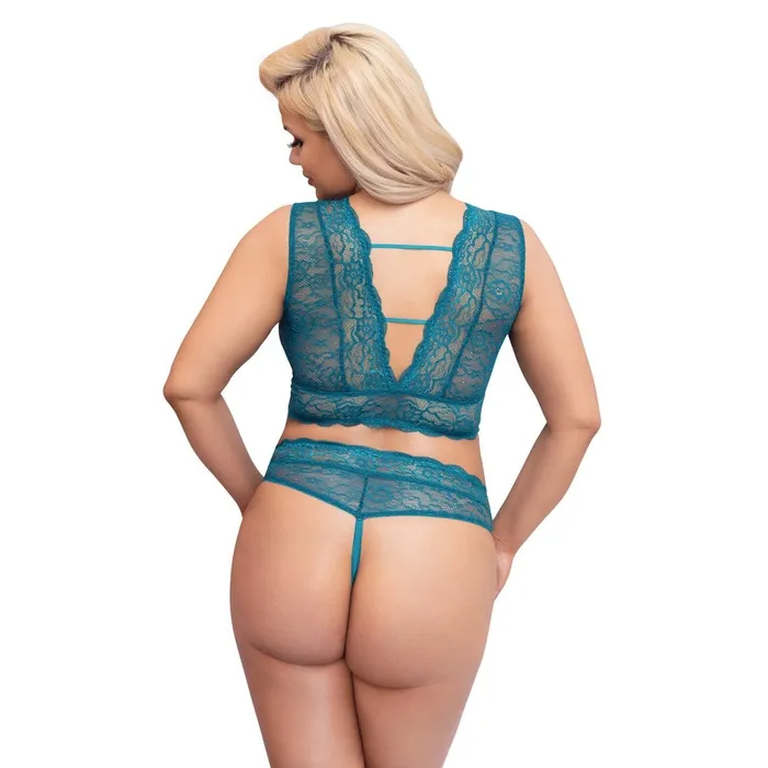 Cottelli Collection Anal Cottelli Curves Bralette Crotchless Thong Set