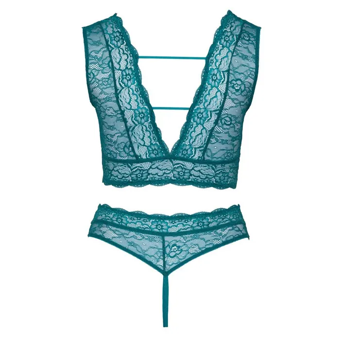 Cottelli Collection Anal Cottelli Curves Bralette Crotchless Thong Set