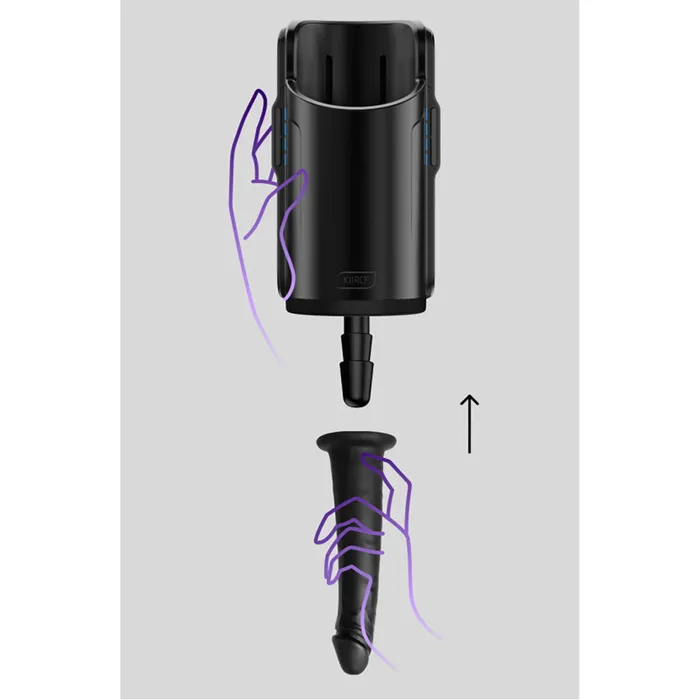 Realistic Dildo with VacuumLock Grip Keon Black Kiiroo Female Sex Toys