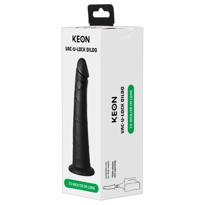 Realistic Dildo with VacuumLock Grip Keon Black Kiiroo Female Sex Toys