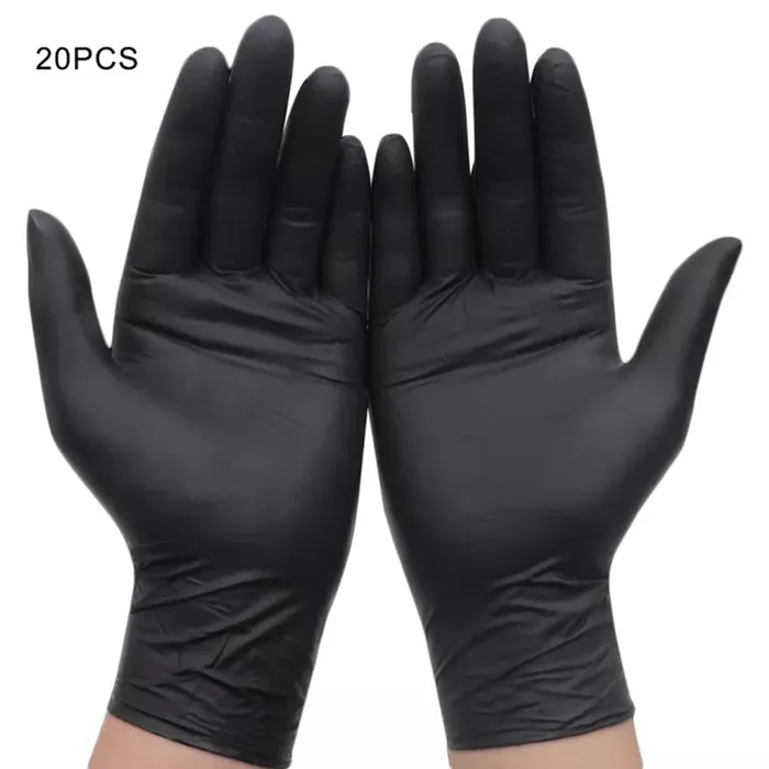 Anal Lets Stay In Co Black Disposable Latex Gloves PowderFree