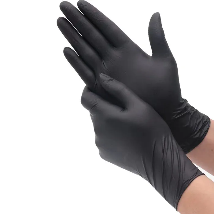 Anal Lets Stay In Co Black Disposable Latex Gloves PowderFree