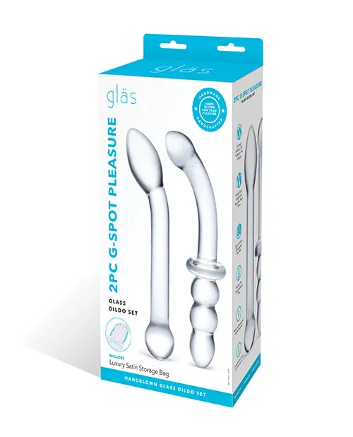 Electric Eel INC Glas 2 Pc Gspot Pleasure Glass Dildo Set Clear Dildos