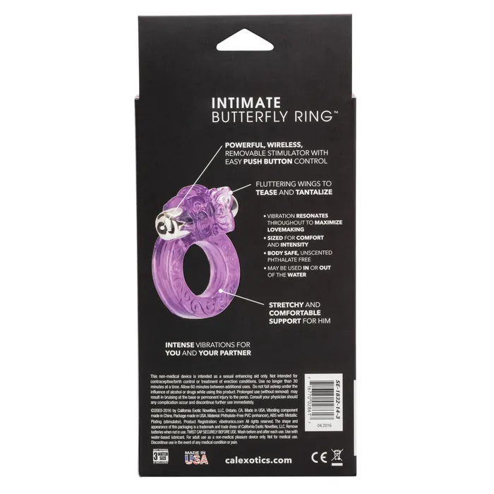 Male Sex Toys CalExotics Intimate Butterfly Ring