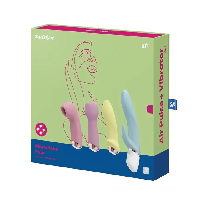 Satisfyer Vibrators Satisfyer Marvelous Four Air Pulse Vibe Interchangeable Set Satisfyer Vibrators Satisfyer Marvelous Four Air Pulse Vibe Interchangeable Set