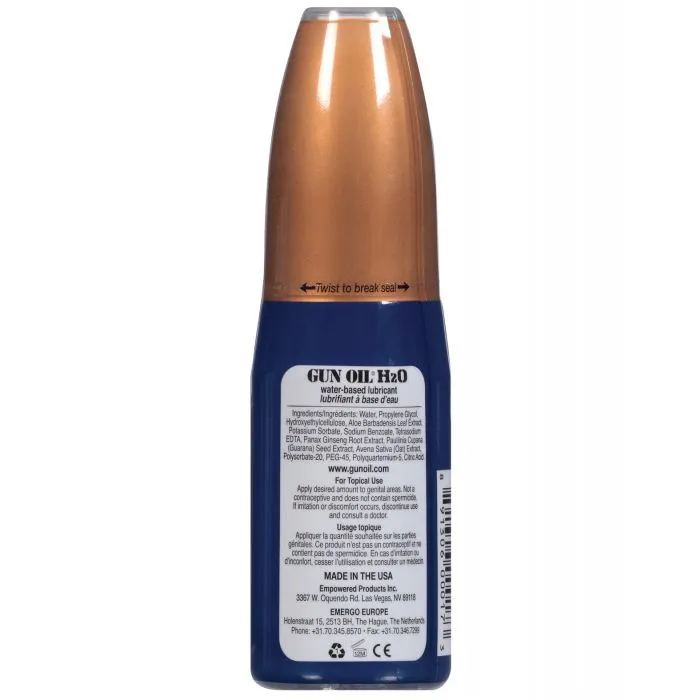 Sexual Health Wellbeing Empowered Products Gun Oil H20 Lubricant