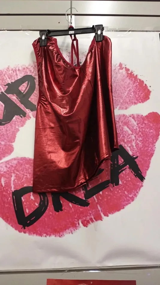 Up4Drea Vibrators One shoulder red shimmer dress with panties