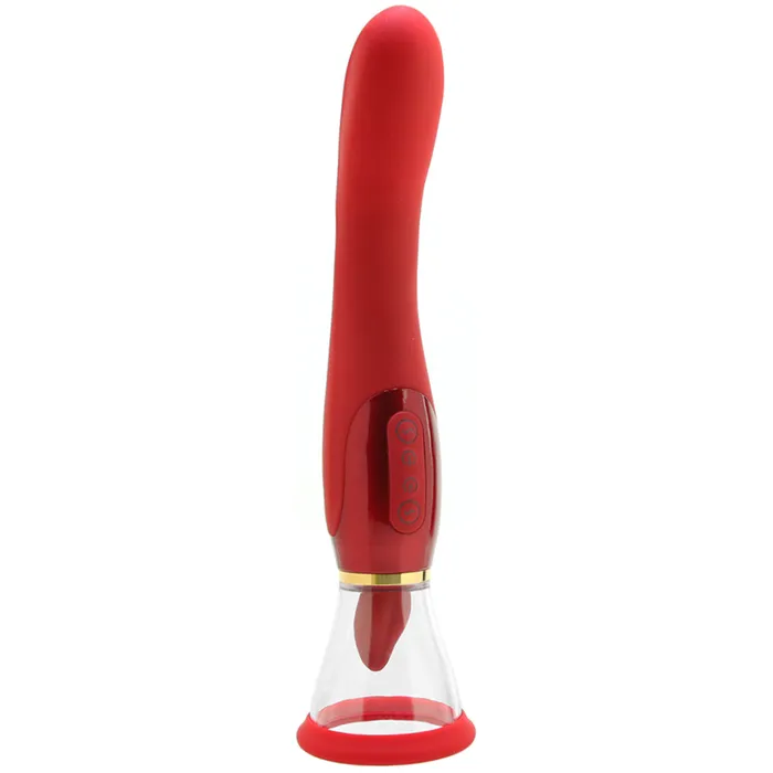 Pipedream Fantasy For Her 24k Gold Luxury Edition Her Ultimate Pleasure Rechargeable Silicone DualEnded Vibrator With Licking Suction Red Nalpac Female Sex Toys Pipedream Fantasy For Her 24k Gold Luxury Edition Her Ultimate Pleasure Rechargeable Silicone DualEnded Vibrator With Licking Suction Red Nalpac Female Sex Toys