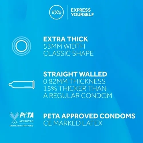 Male Sex Toys NNN Retail Ltd EXS Extra Thick Condoms 144 Box