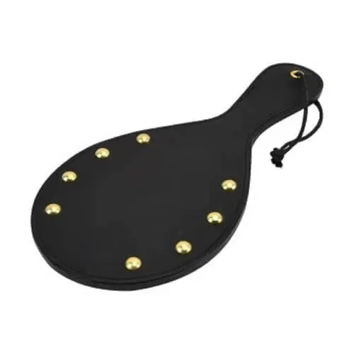 Restraints Bound Bound Noir Nubuck Leather Paddle with Brass Stud Detail