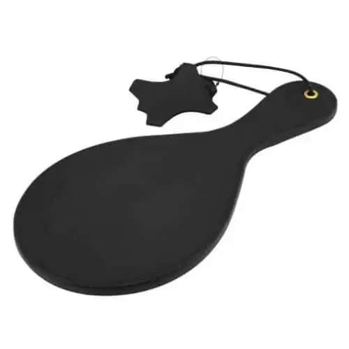 Restraints Bound Bound Noir Nubuck Leather Paddle with Brass Stud Detail