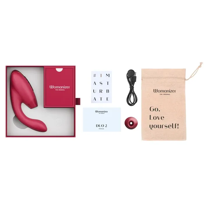 Womanizer Female Sex Toys Womanizer Duo 2 Rechargeable Silicone GSpot and Clitoral Stimulator