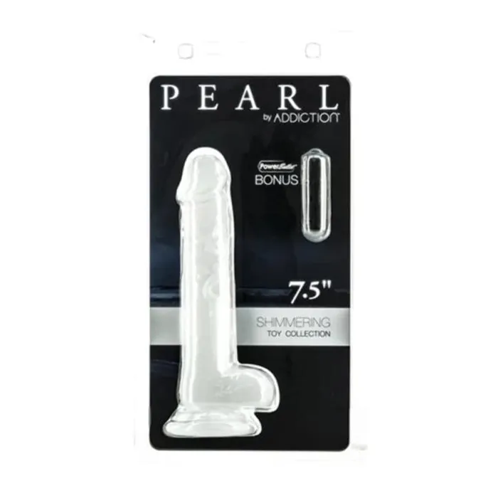 Addiction Pearl 75 Dong Pearl White Tpe W Bullet quot BMS Dildos
