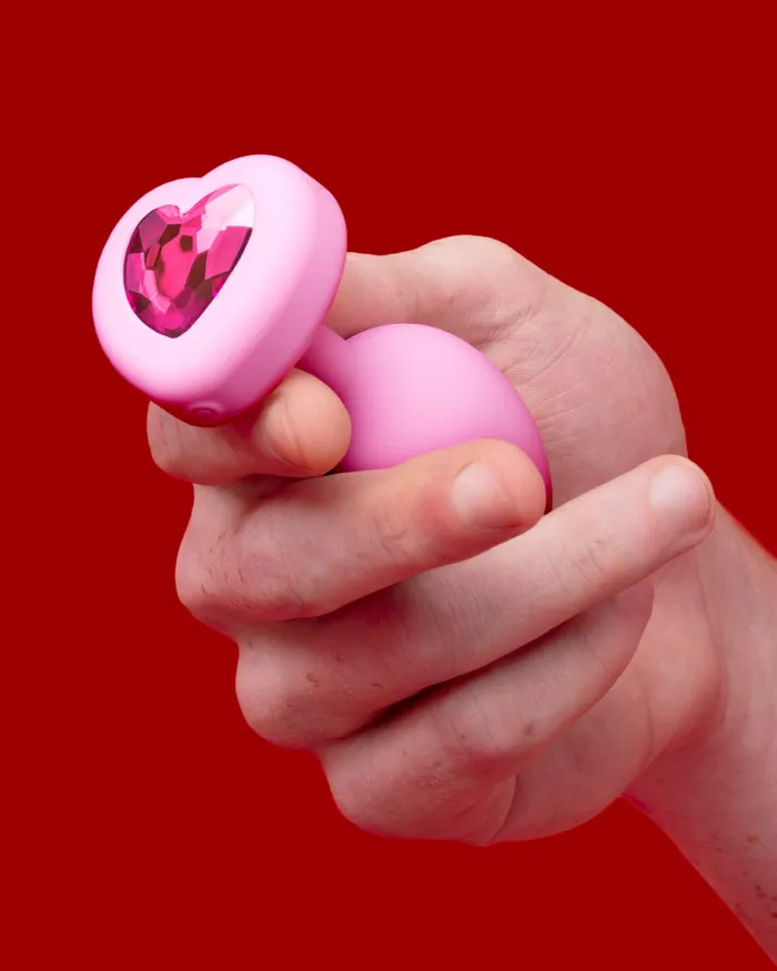 Anal Bvibe Vibrating Heart Shaped Jewel Anal Plug SM Pink bVibe