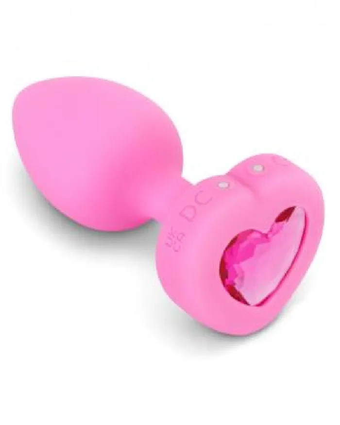 Anal Bvibe Vibrating Heart Shaped Jewel Anal Plug SM Pink bVibe