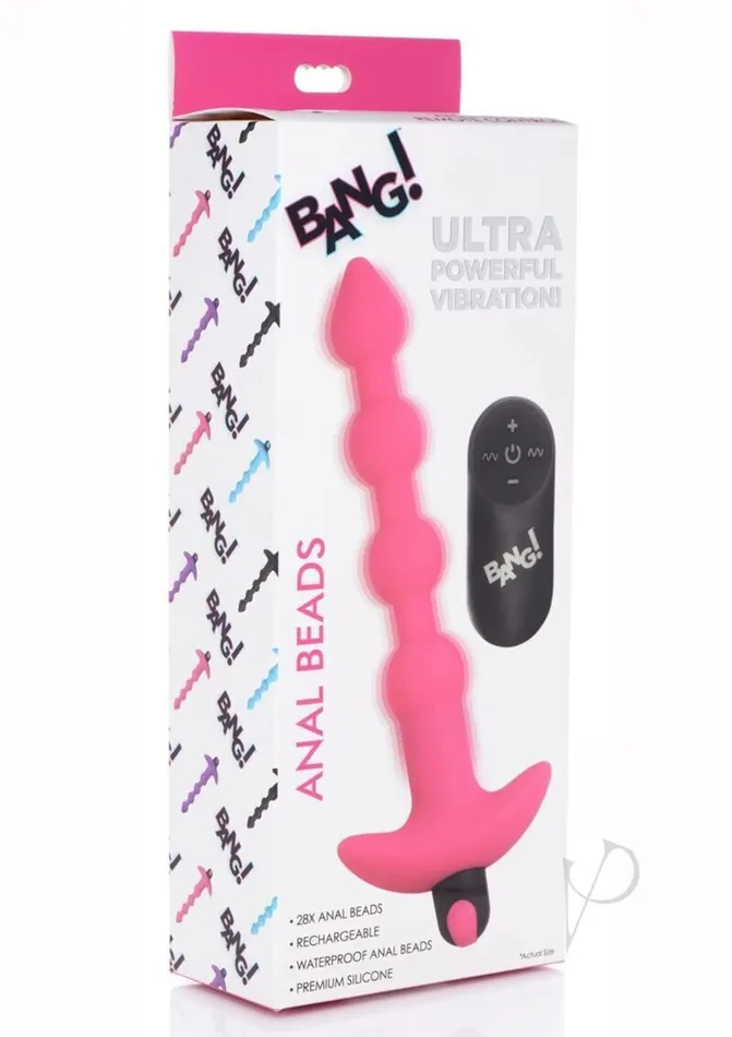 Bang Male Sex Toys Remote Control Vibrating Silicone Anal Beads Pink