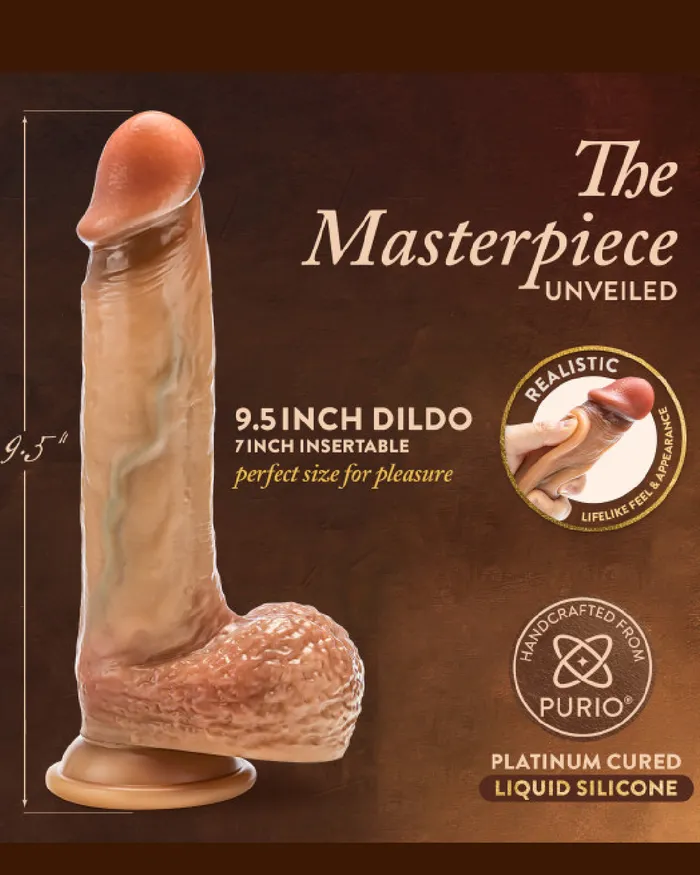Blush Female Sex Toys Raphael Ultra Realistic 95 Inch Silicone Dildo with Sliding Foreskin Caramel