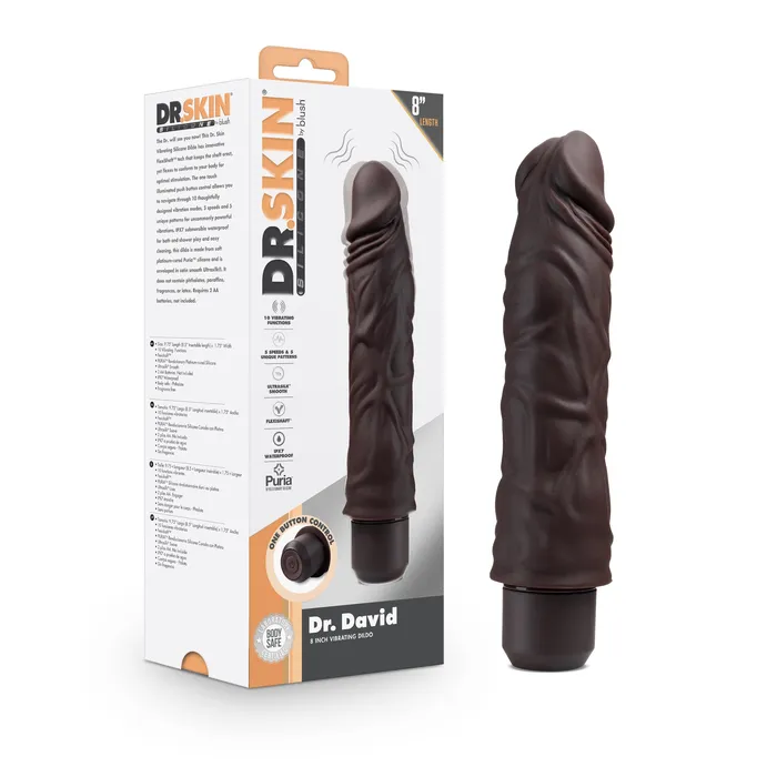 Blush Novelties Female Sex Toys Dr Skin Silicone Dr David 8 In Vibrating Dildo Brown Blush Novelties Female Sex Toys Dr Skin Silicone Dr David 8 In Vibrating Dildo Brown