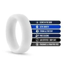 Blush Performance Silicone Glo Cock Ring White Male Sex Toys