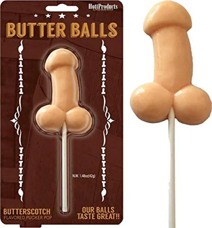 Butter Balls Butterscotch Flavored Pecker Pop Hott Products Unlimited Dildos