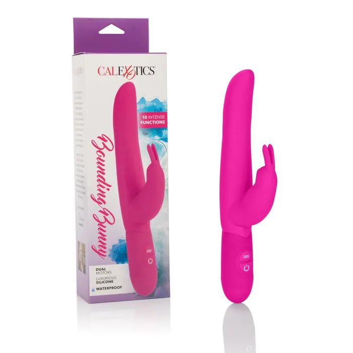 CalExotics Vibrators Calexotics Bounding Bunny Waterproof Rabbit Vibrator Toy For Couples Adult Sex Clitoral G Spot Massager Pink CalExotics Vibrators Calexotics Bounding Bunny Waterproof Rabbit Vibrator Toy For Couples Adult Sex Clitoral G Spot Massager Pink