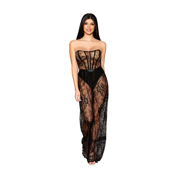 Dreamgirl Internatio Dg Lingerie Romper Thong Black M Anal