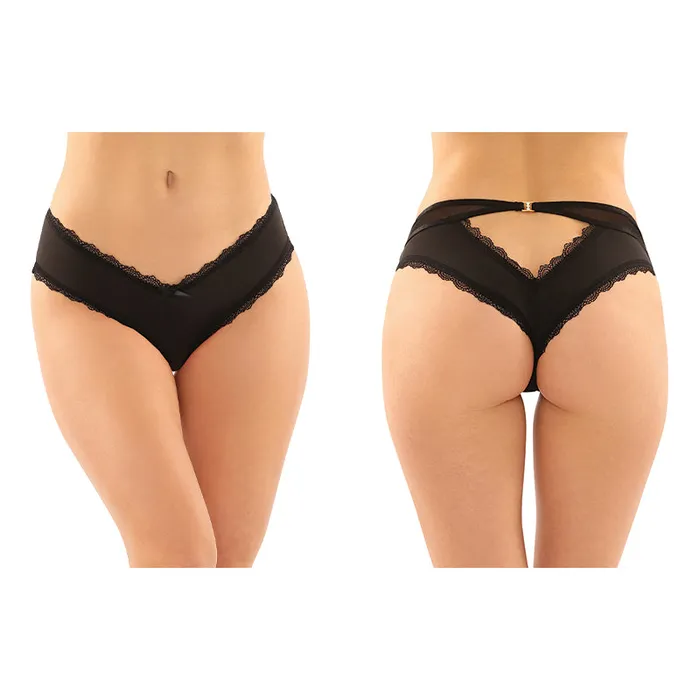 Fantasy Lingerie Female Sex Toys Dahlia Cheeky Hipster Panty LXl Blk
