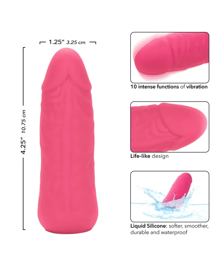 Female Sex Toys CalExotics Vibrating Stud Mini Cock Shaped Bullet Vibrator Pink