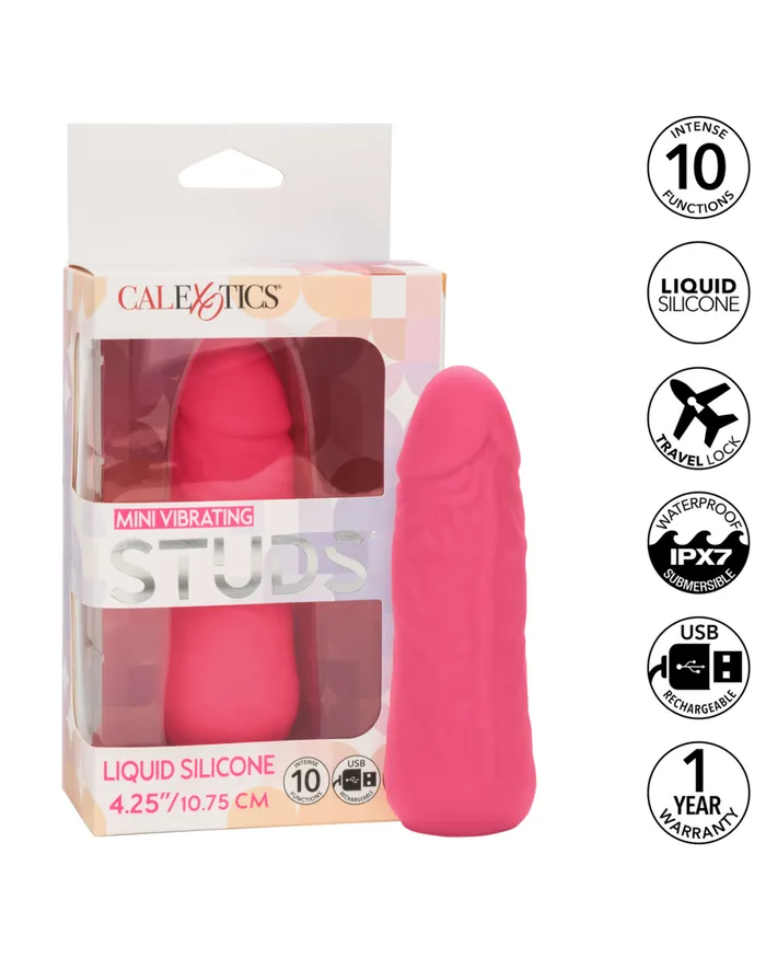 Female Sex Toys CalExotics Vibrating Stud Mini Cock Shaped Bullet Vibrator Pink