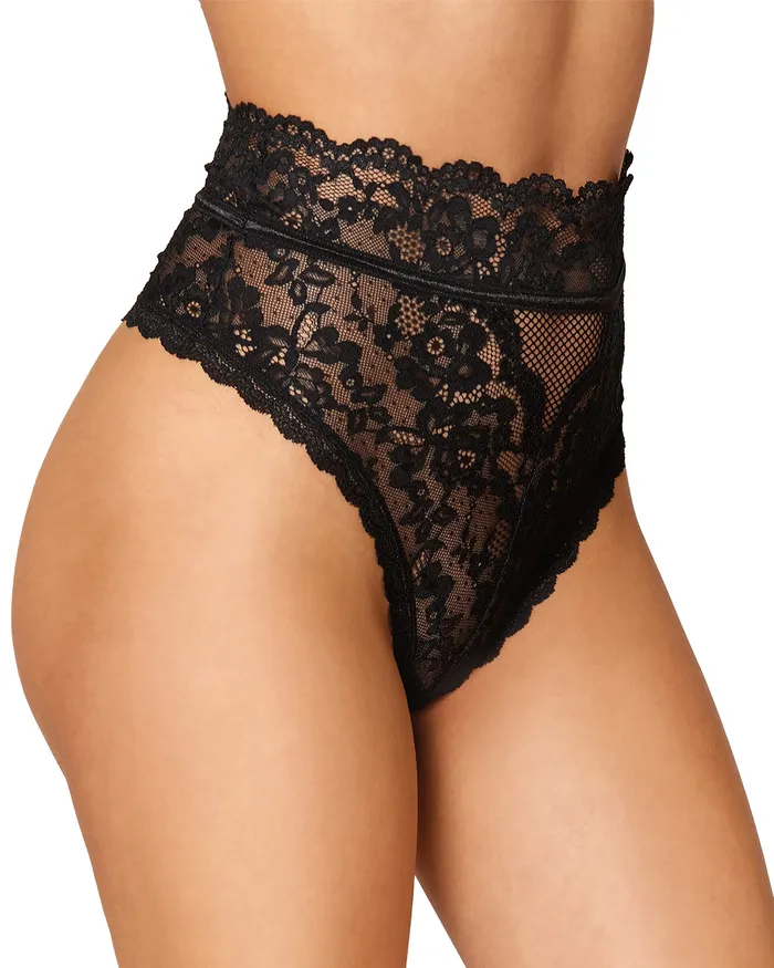 HighWaisted Lace Panty W Cutout Black Medium Dreamgirl Anal