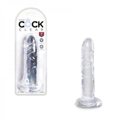 King Cock 6 in Cock Without Balls Clear Landco Dildos
