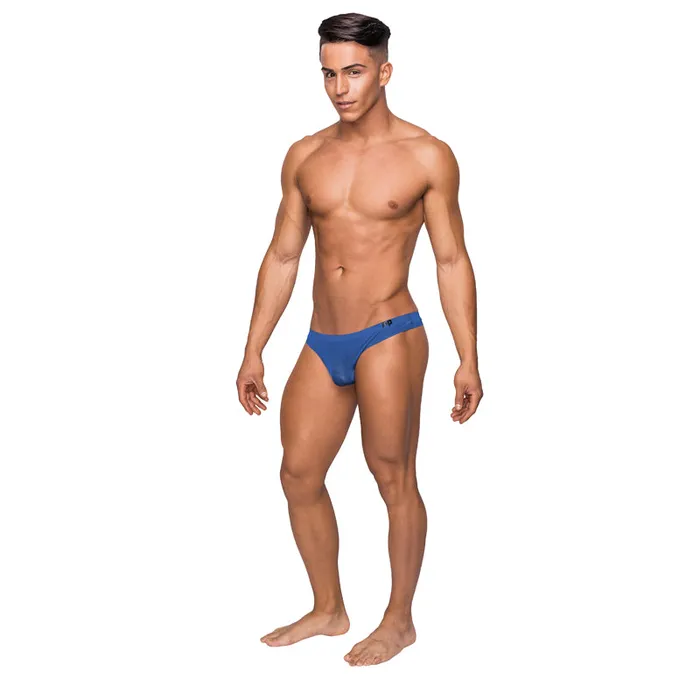 Male Power Vibrators Mp Seamless Sleek Thong Blue Sm