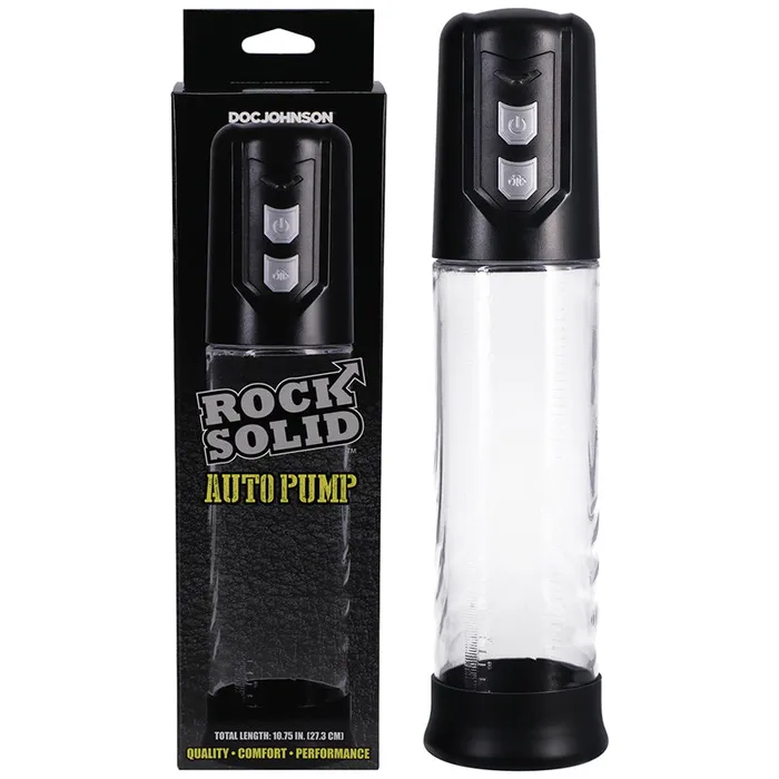 Male Sex Toys Doc Johnson Rock Solid Auto Pump Blackclear