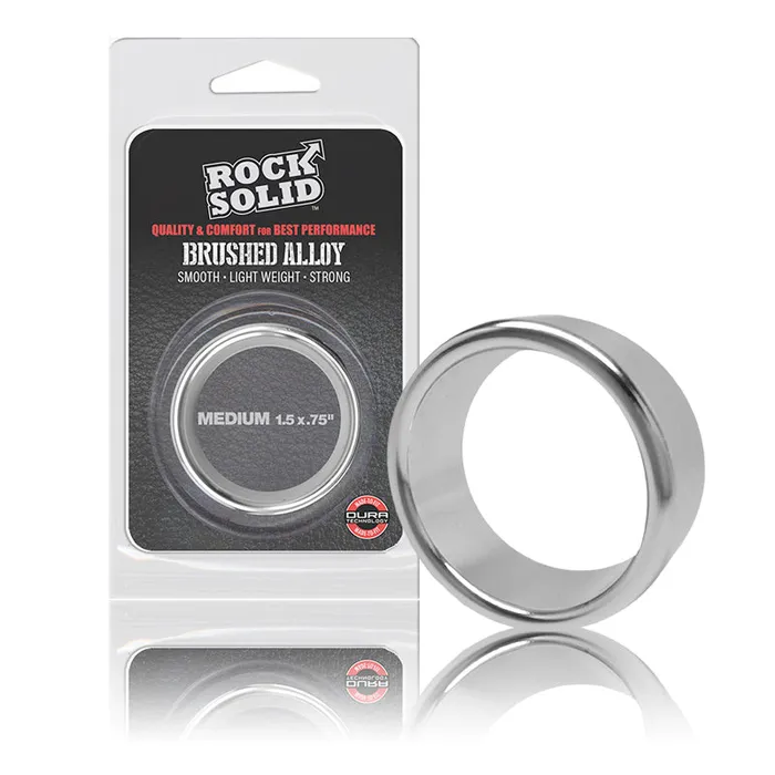 Male Sex Toys Doc Johnson Rock Solid Brushed Alloy Medium 15In