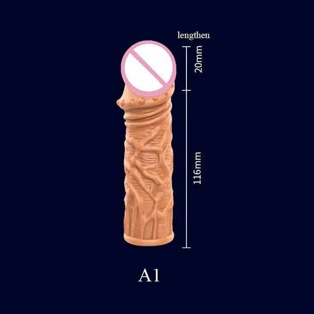 Penis Extenders Enlargers Reusable Penis Sleeve Cock Extender Enlarger Hollow Dildo Vibrator House of Dasein Female Sex Toys