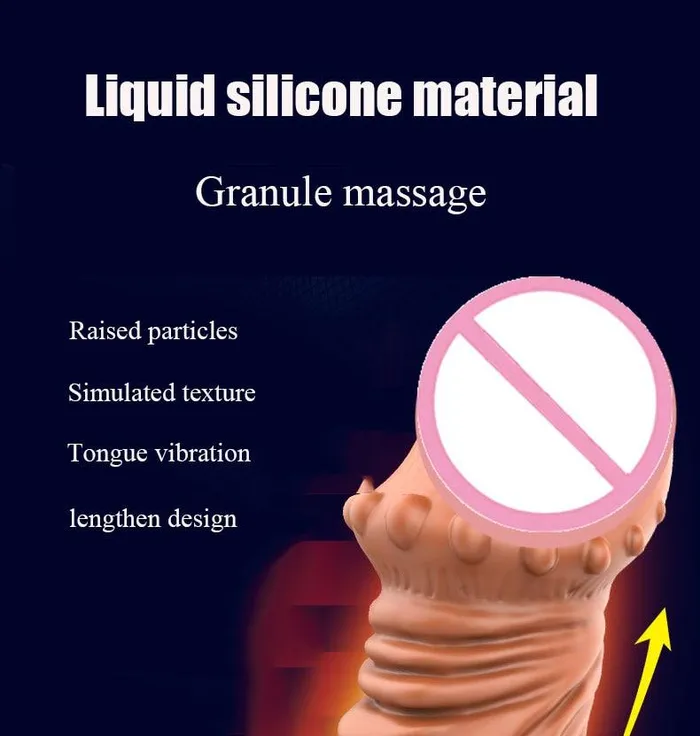 Penis Extenders Enlargers Reusable Penis Sleeve Cock Extender Enlarger Hollow Dildo Vibrator House of Dasein Female Sex Toys
