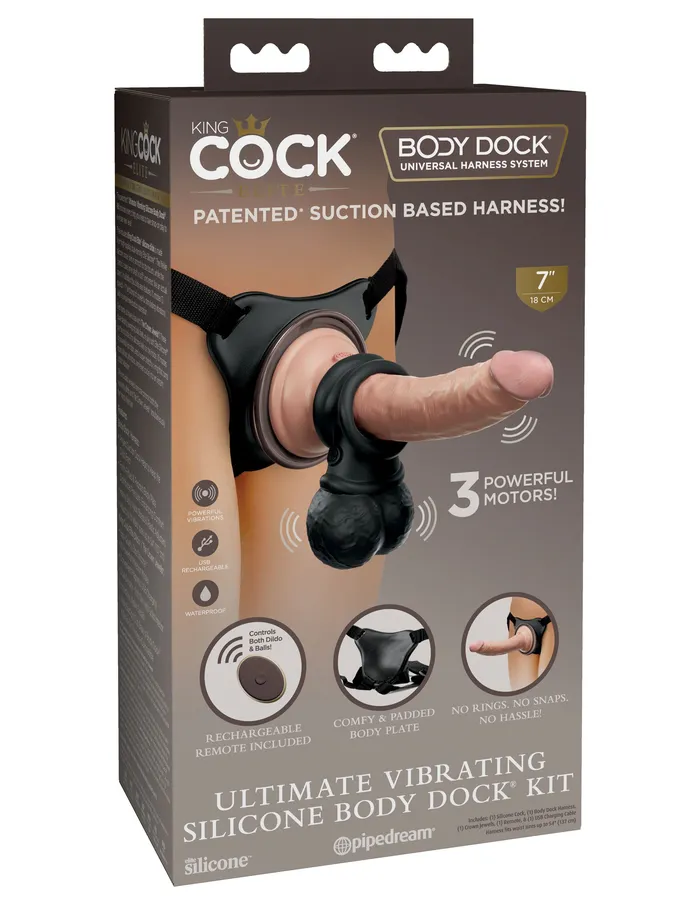 Pipedream Female Sex Toys King Cock Elite Ultimate Vibrating Silicone Body Dock Kit Pipedream Female Sex Toys King Cock Elite Ultimate Vibrating Silicone Body Dock Kit