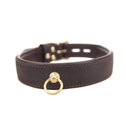 Restraints Bound Nubuck Leather Choker With O Ring Alterstein
