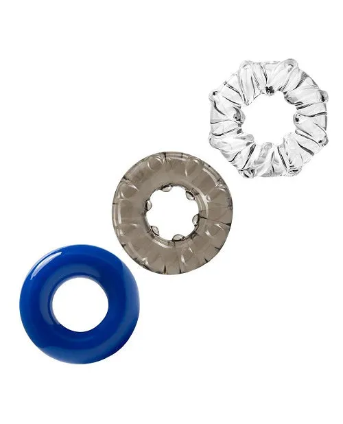 Stay Hard Triple Stretch Cock Rings Pack of 3 Blush Novelties Dildos