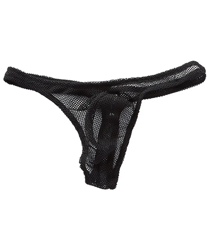 Stretch Net Bong Thong Black SM Male Power Anal