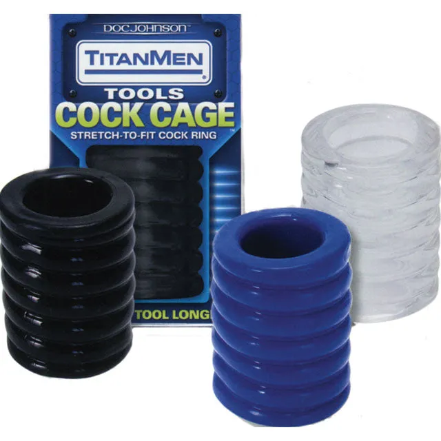 Titanmen Cock Cage Black Doc Johnson Male Sex Toys
