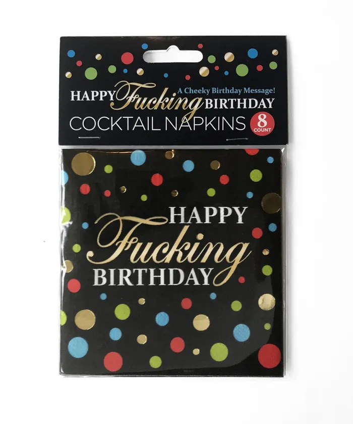 Vibrators Little Genie Happy Fucking Birthday Cocktail Napkins