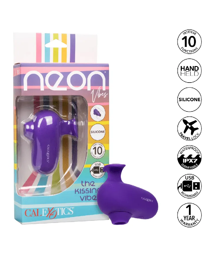 Vibrators The Kissing Vibe Beginner Purple Air Pulsation Clitoral Vibe with Finger Grip CalExotics