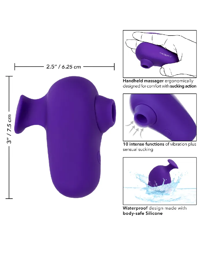 Vibrators The Kissing Vibe Beginner Purple Air Pulsation Clitoral Vibe with Finger Grip CalExotics