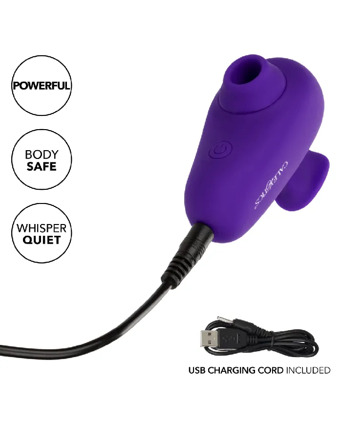Vibrators The Kissing Vibe Beginner Purple Air Pulsation Clitoral Vibe with Finger Grip CalExotics